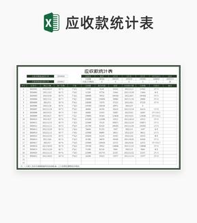 客户产品合同订单应收款统计表Excel模板