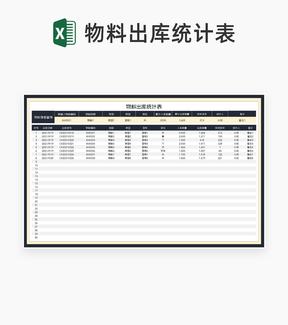 商务风物料出库盘点统计表Excel模板