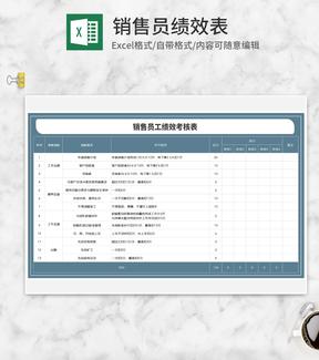 销售员工绩效考核评分汇总表Excel模板
