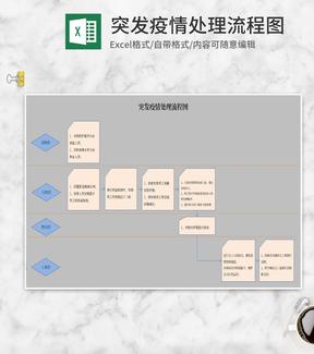 简约突发疫情处理流程图Excel模板