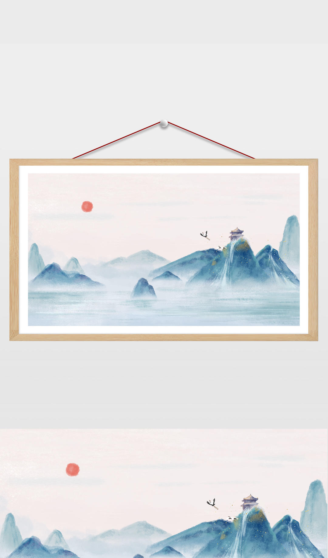 中国风意境山水插画