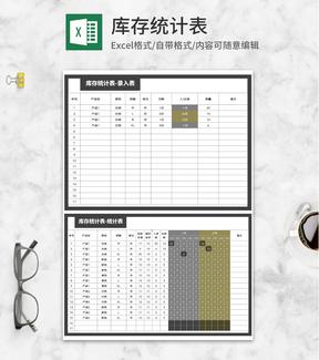 产品库存统计明细表Excel模板