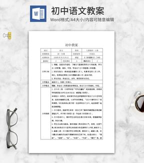 初中语文老师教案word模板