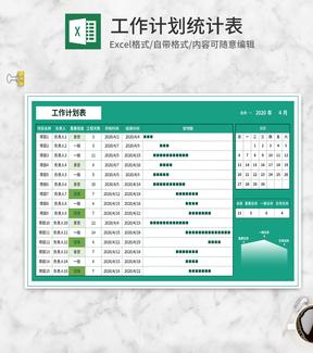 项目工作计划统计表Excel模板