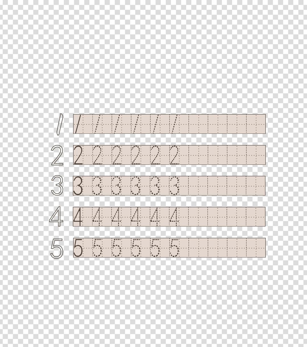 棕色幼儿教育写数字数学手绘元素