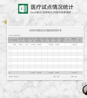 灰色农村医疗试点情况统计Excel模板