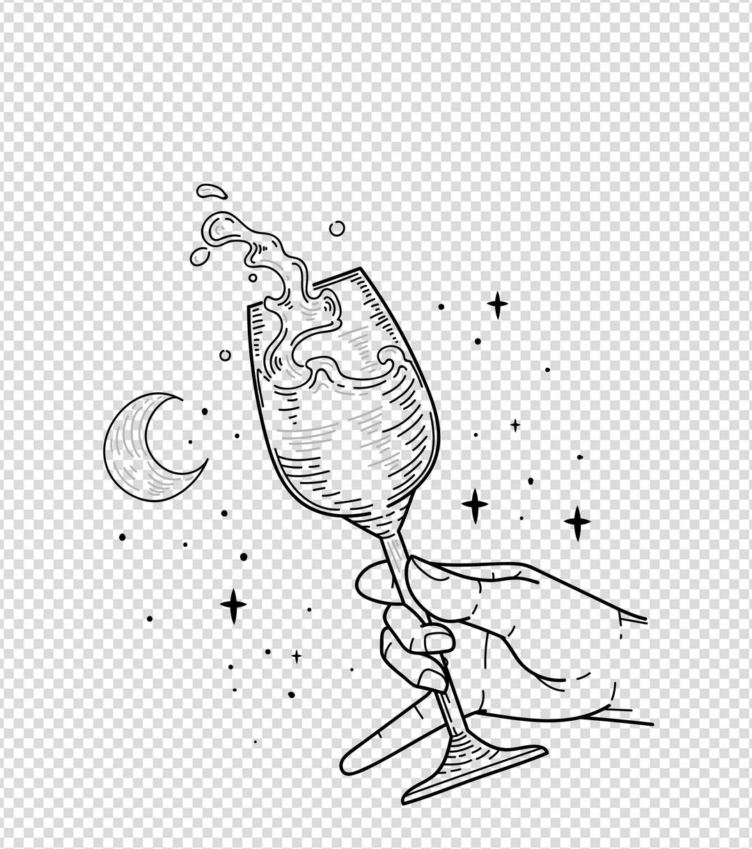 酒会酒杯元素
