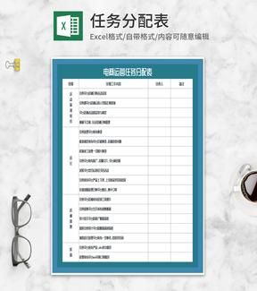 电商网店运营任务分配表Excel模板