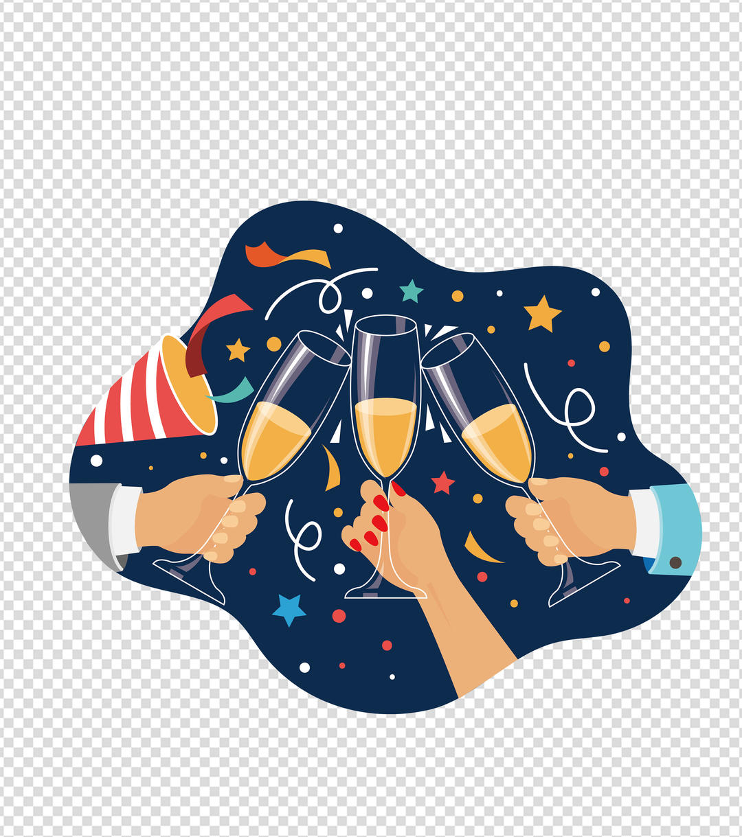 酒会聚会干杯元素