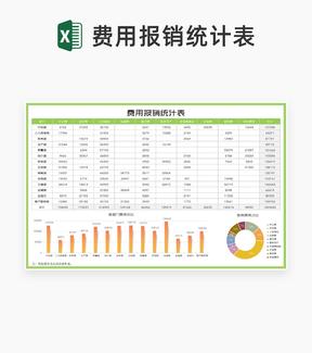 小清新绿色费用报销统计表Excel模板