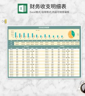 项目月度财务收支明细表Excel模板