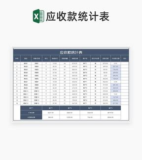 灰色客户商品销售应收款统计表Excel模板