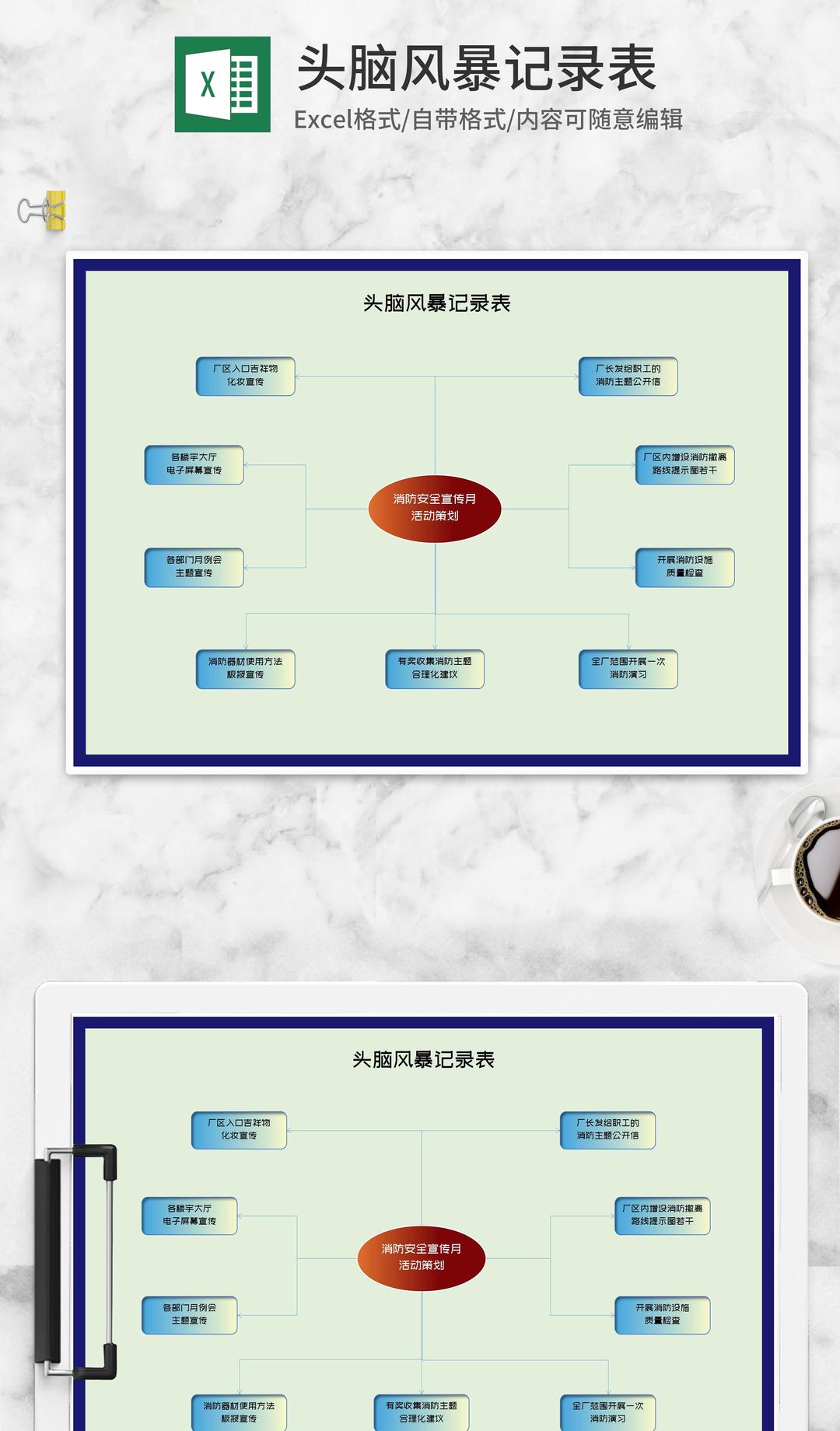 工厂消防安全宣传月活动策划Excel模板