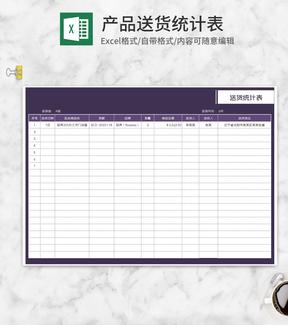 客户商品送货统计表Excel模板