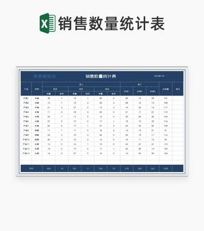 深蓝服装店销售数量统计表Excel模板