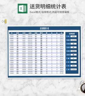单位送货明细统计表Excel模板