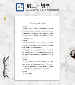 自助洗衣店创业计划书word模板