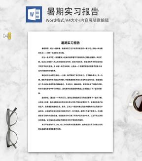 暑期社会实践实习报告word模板