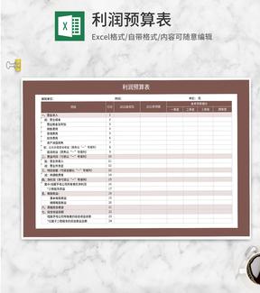 项目利润预算表Excel模板