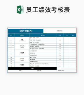 员工项目绩效考核明细表Excel模板