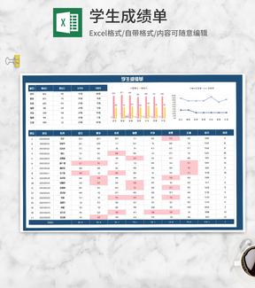 学生成绩分析报告单Excel模板