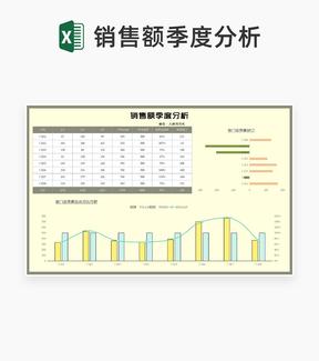 门店销售额季度汇总分析Excel模板