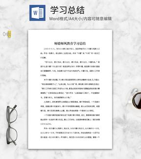 师德师风教育学习总结word模板