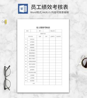 员工绩效考核评分汇总表word模板