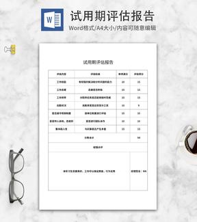 员工试用期评估报告word模板