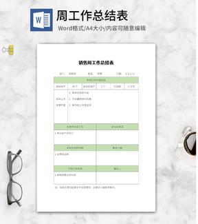 销售周工作总结表word模板