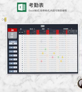 部门出勤考勤情况统计表Excel模板