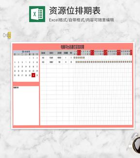 粉色电商平台资源位投放排期Excel模板