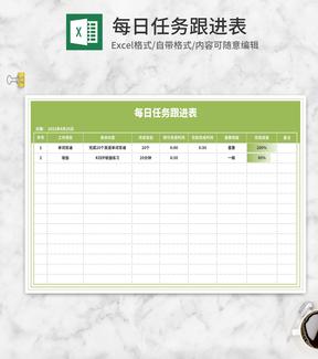 每日工作学习任务跟进表Excel模板