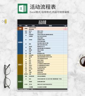活动流程策划明细表Excel模板