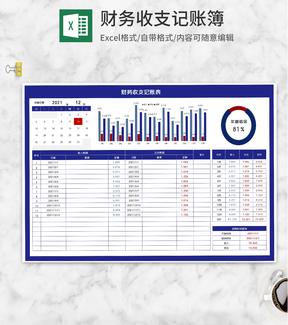 紫色年度财务收支记账表Excel模板