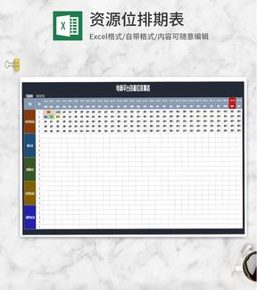 电商平台资源位排期表Excel模板