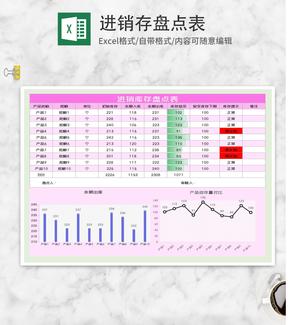 紫色进销库存盘点表Excel模板