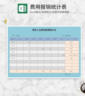 费用报销统计表Excel模板