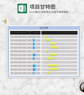 项目计划甘特图Excel模板