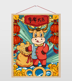 中国风牛年吉祥国潮牛