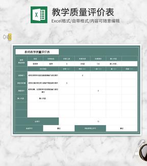 学校教师课堂教学质量评价表Excel模板