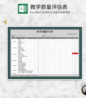 教师授课课堂教学质量评估表Excel模板