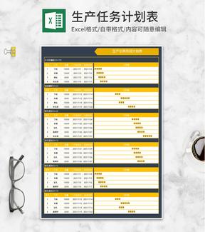 商务生产任务计划甘特图Excel模板