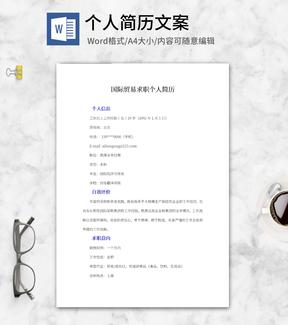 国际贸易求职个人简历word模板