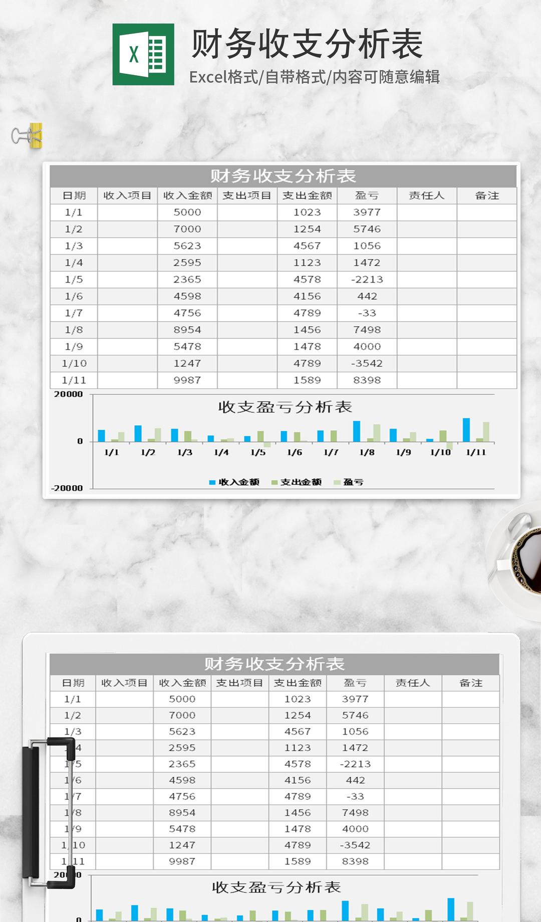 财务收支分析表Excel模板