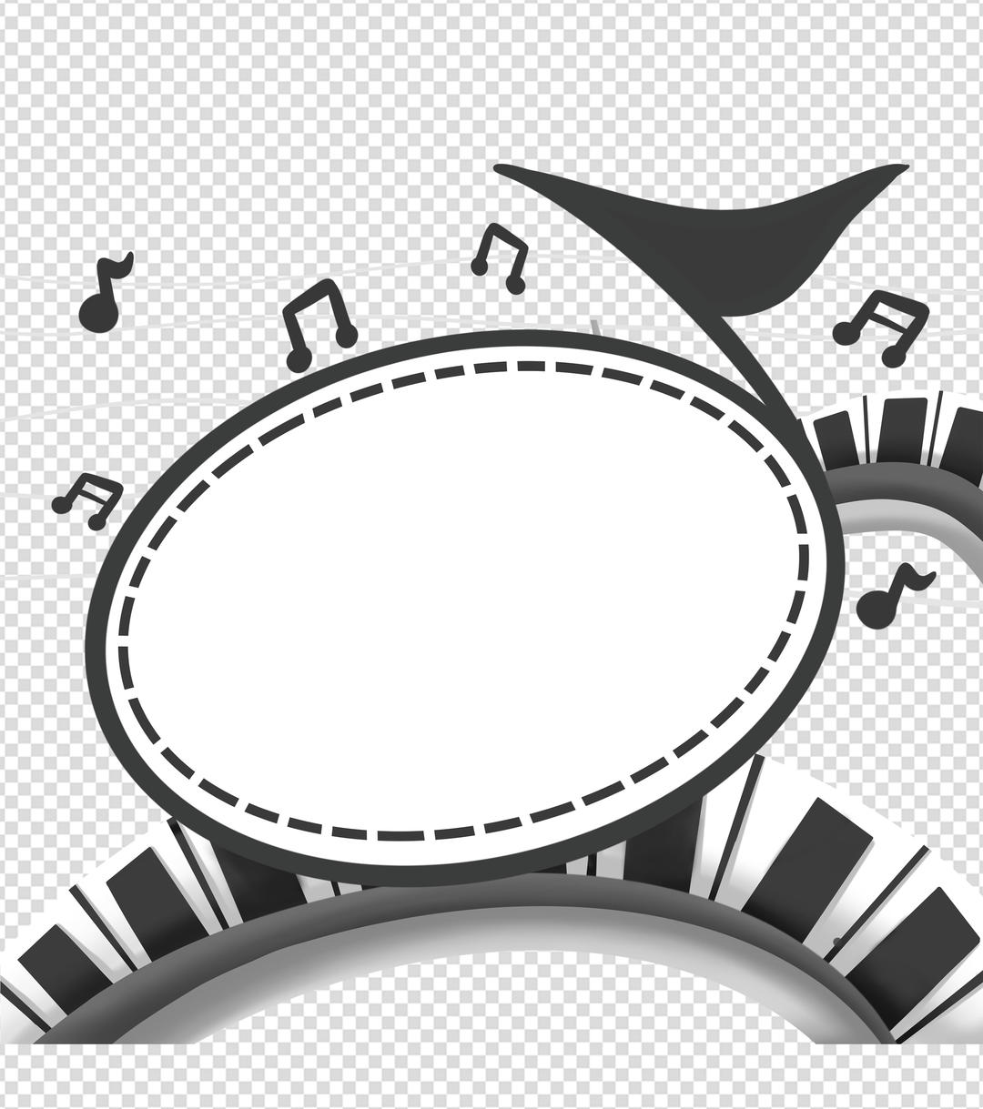 卡通黑色音符钢琴学校手绘元素