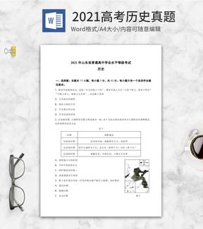 2021高考山东省自主命题历史真题word模板