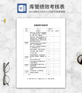 库管绩效考核表word模板