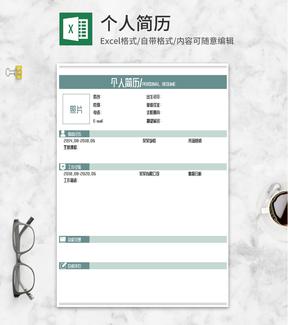 个人岗位求职应聘简历表Excel模板