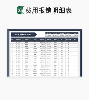 商务风年度公司费用报销明细表Excel模板